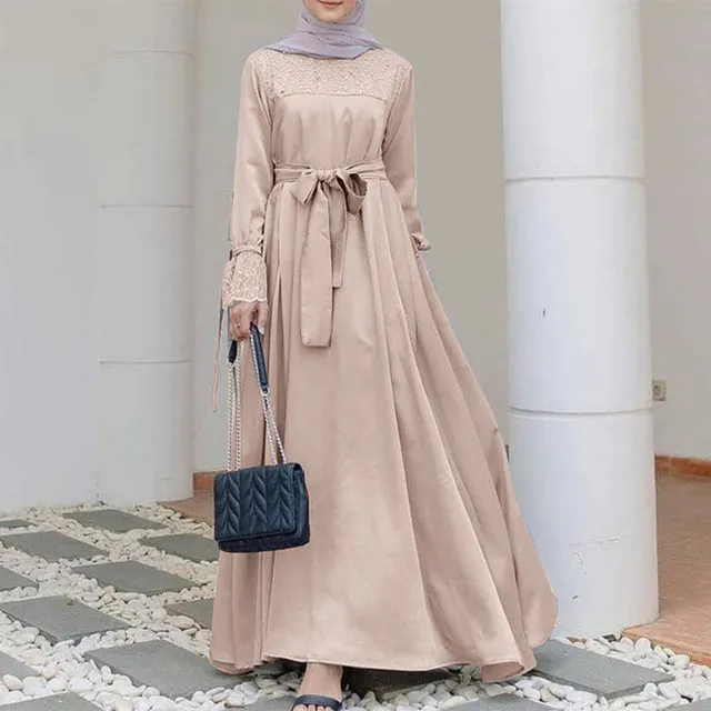 Abaya Hijab Long Sleeve Casual Muslim Dress Maxi Dresses