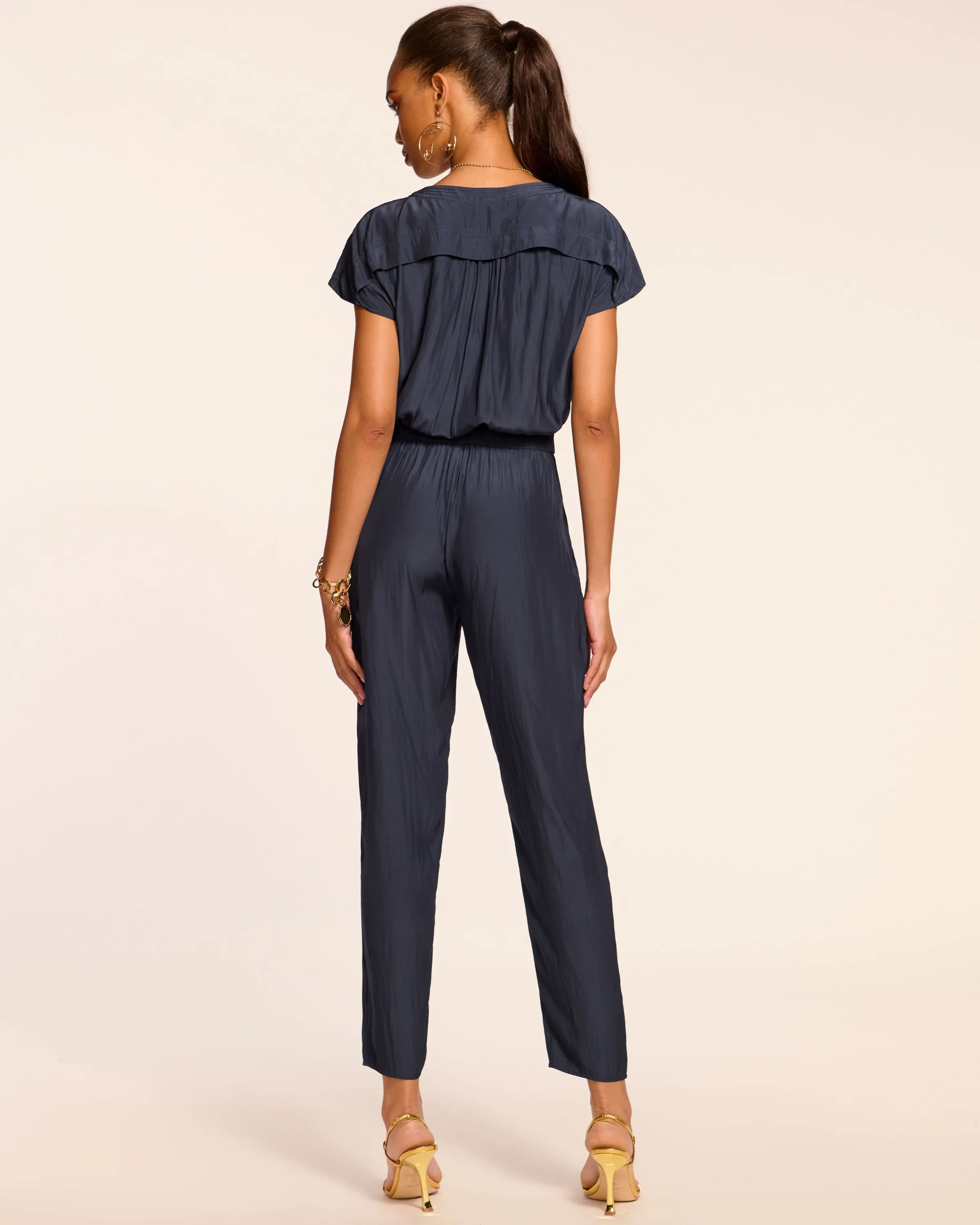 Aletha Belted V-Neck Jumpsuit
