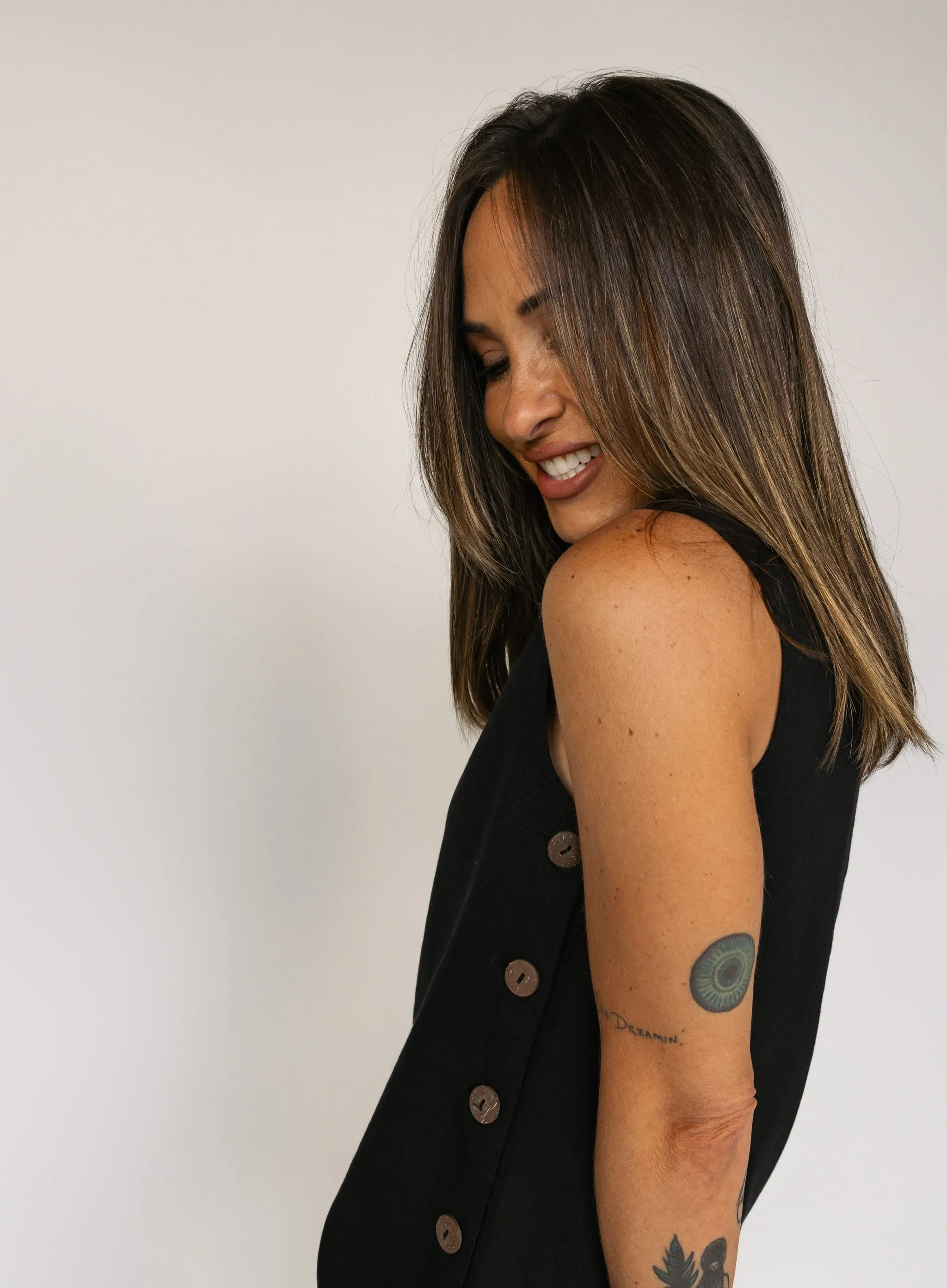 Alina Side Button Mini Dress