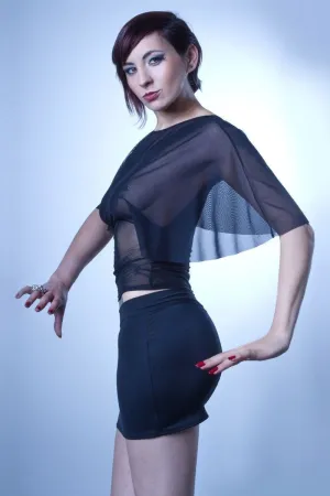 Aloha Edgy Skirt | Black Lycra