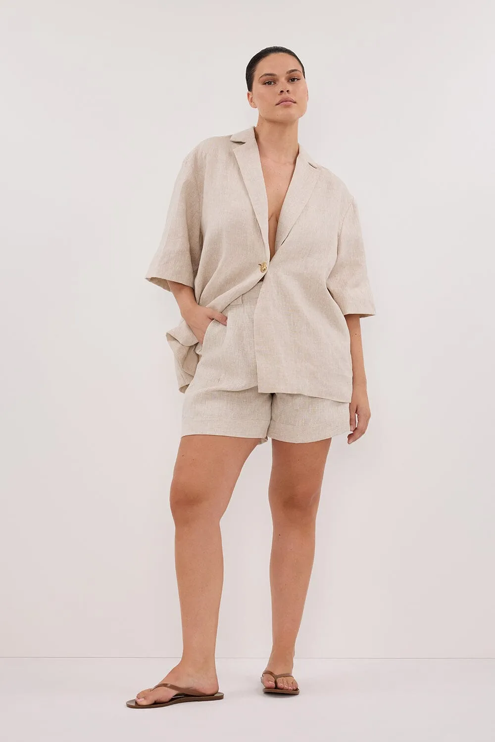 ALONDRA NATURAL LINEN SHORT