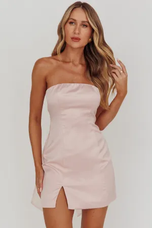 Always And Forever Back Bow Mini Dress Blush
