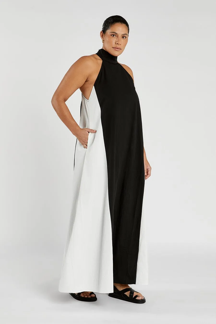 AURORA COTTON TWO TONE MIDI DRESS