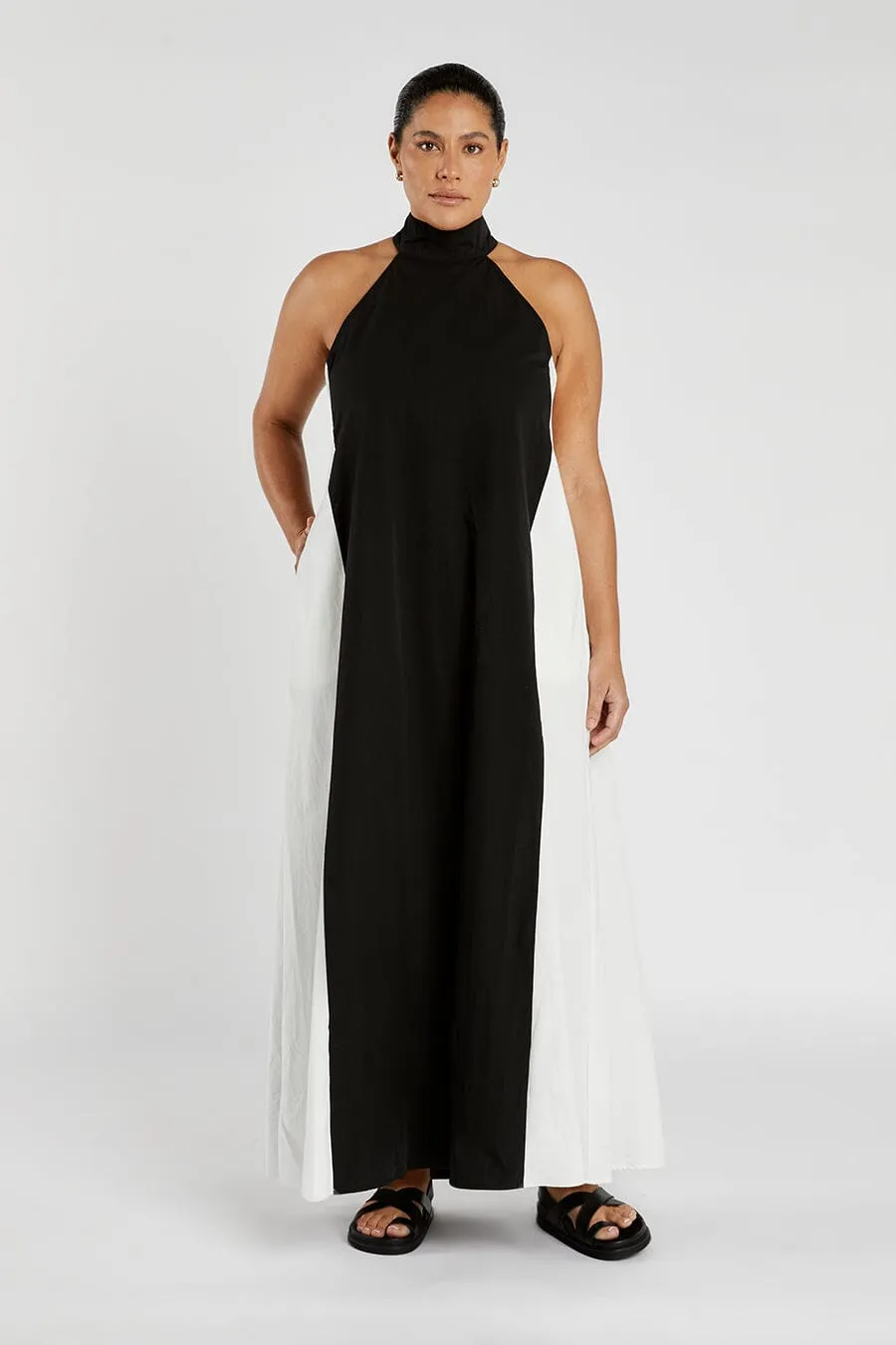 AURORA COTTON TWO TONE MIDI DRESS