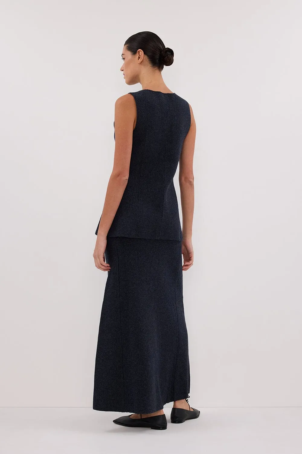AVA INK LONGLINE KNIT VEST 