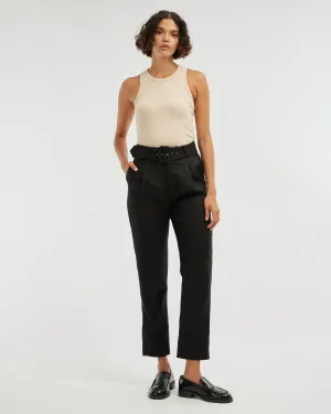 Azure Linen Pant - Black