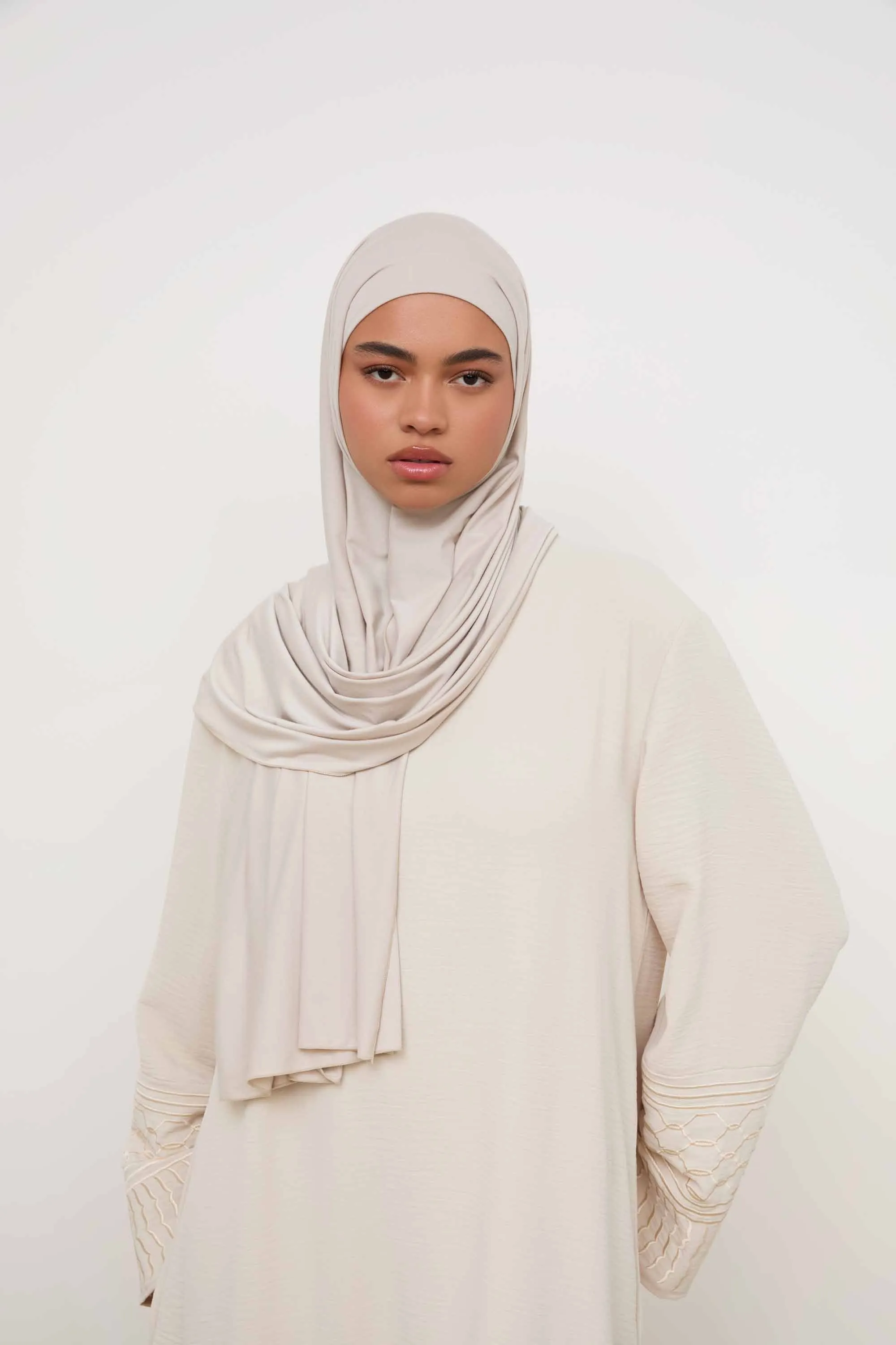 Bamboo Jersey Hijab - Cloud