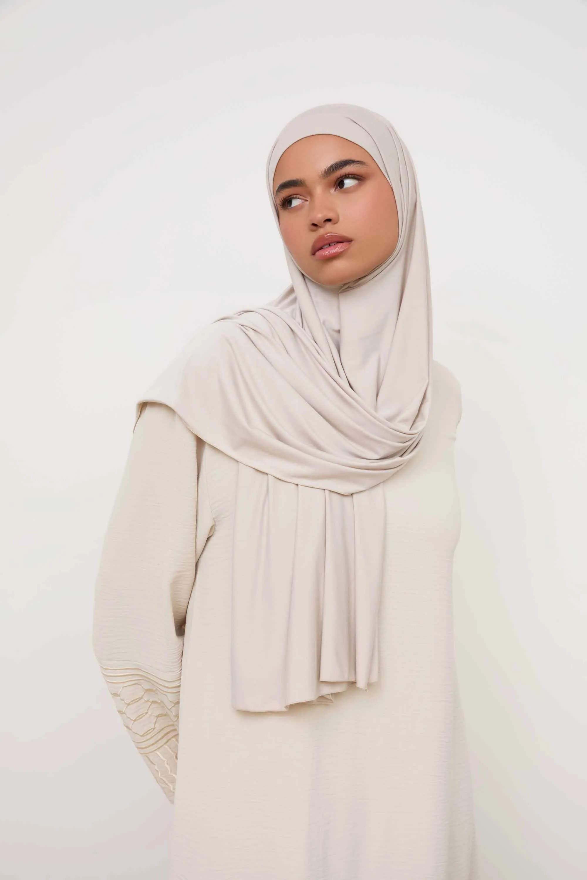 Bamboo Jersey Hijab - Cloud