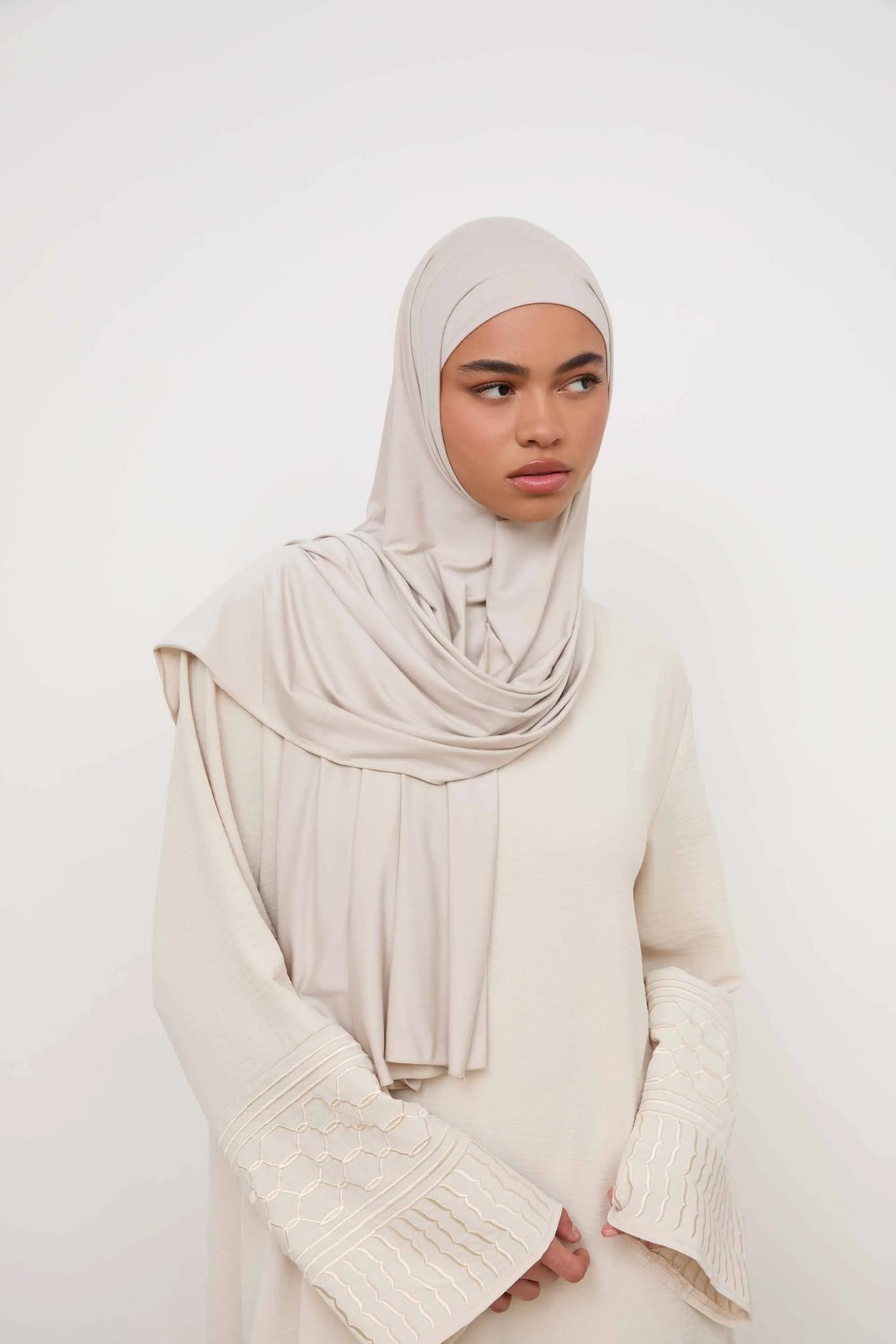 Bamboo Jersey Hijab - Cloud