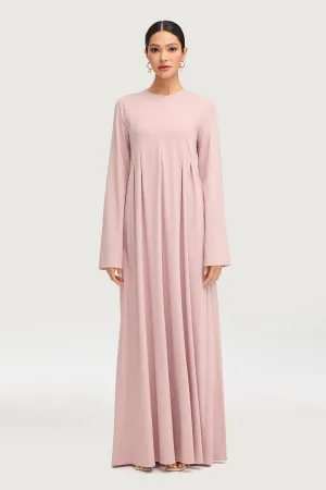 Basima Zip Front Abaya - Dusty Pink