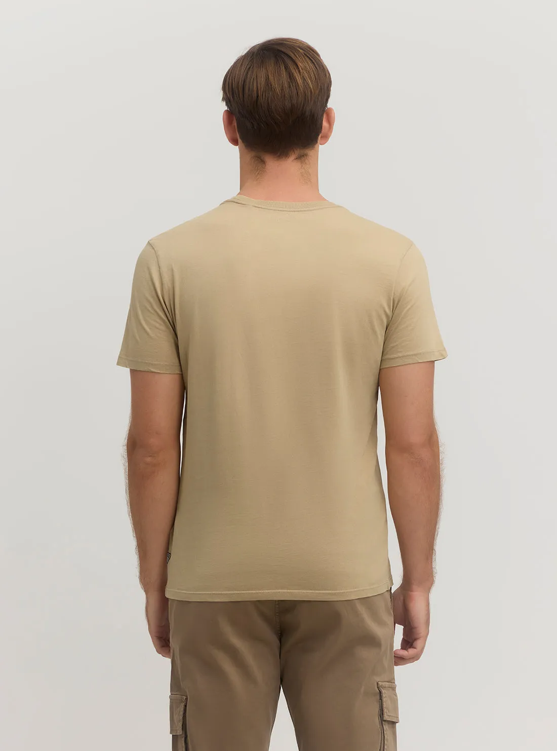 Beige Logo Short Sleeve T-Shirt