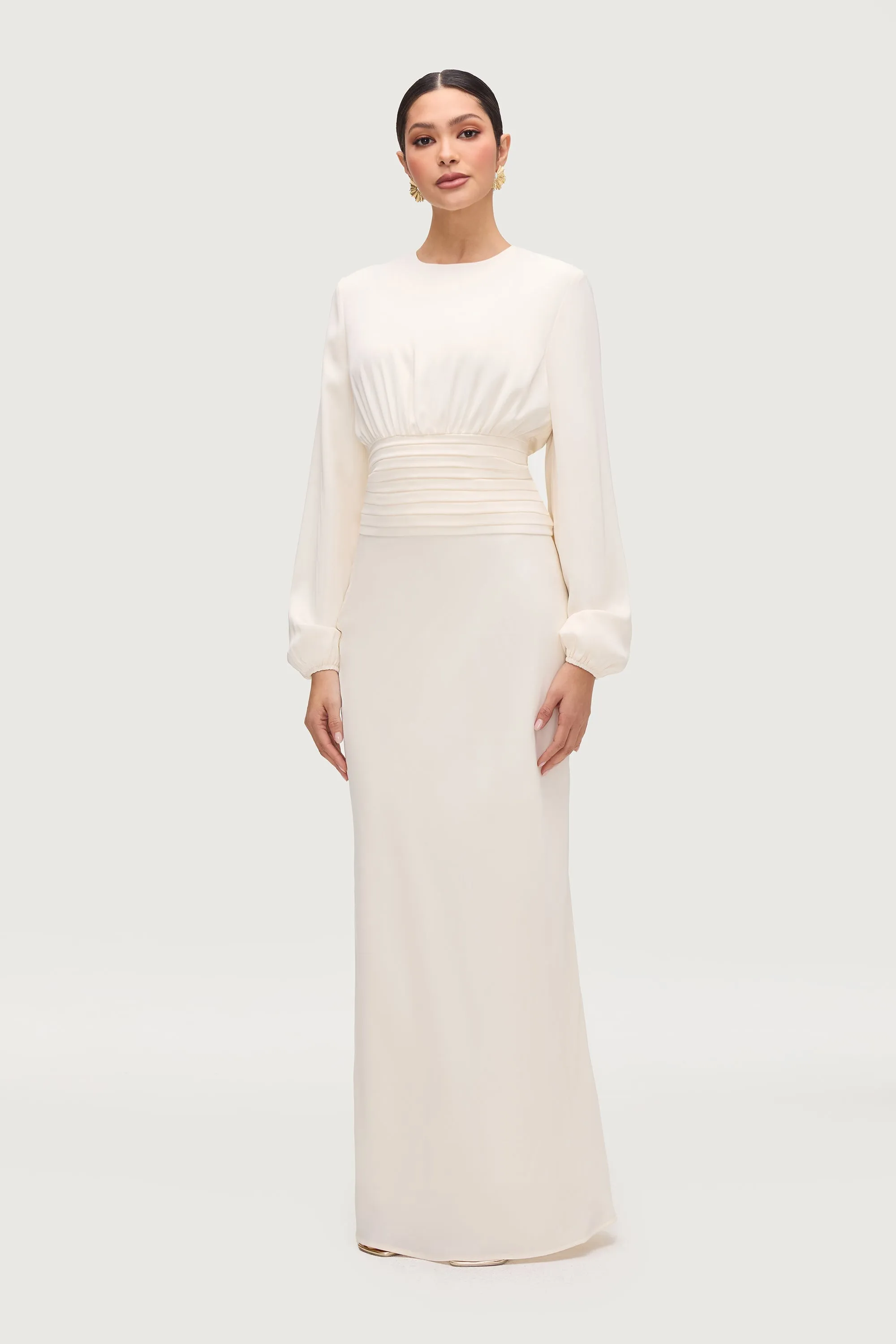 Bella Satin Maxi Skirt - Moonlight