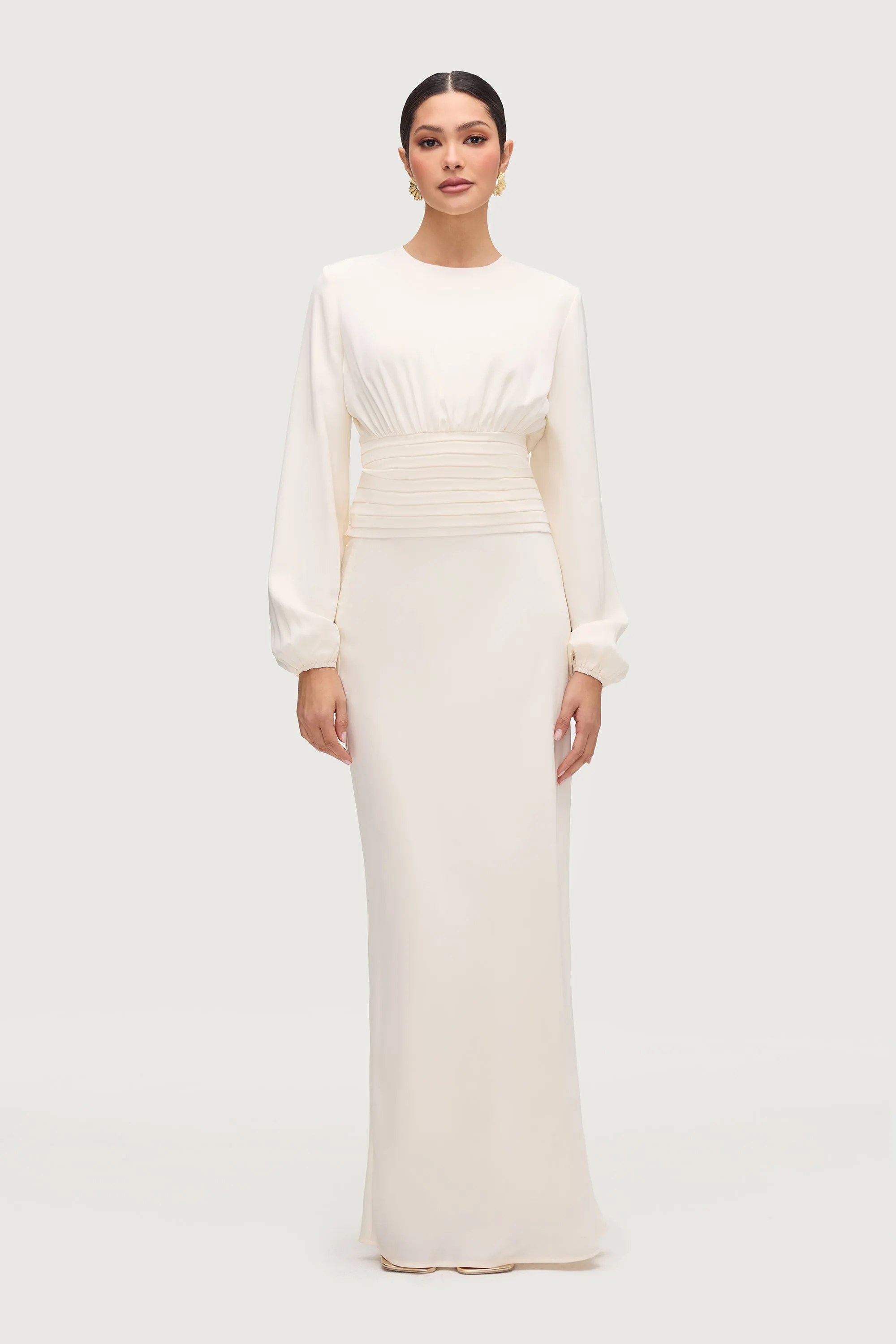 Bella Satin Maxi Skirt - Moonlight
