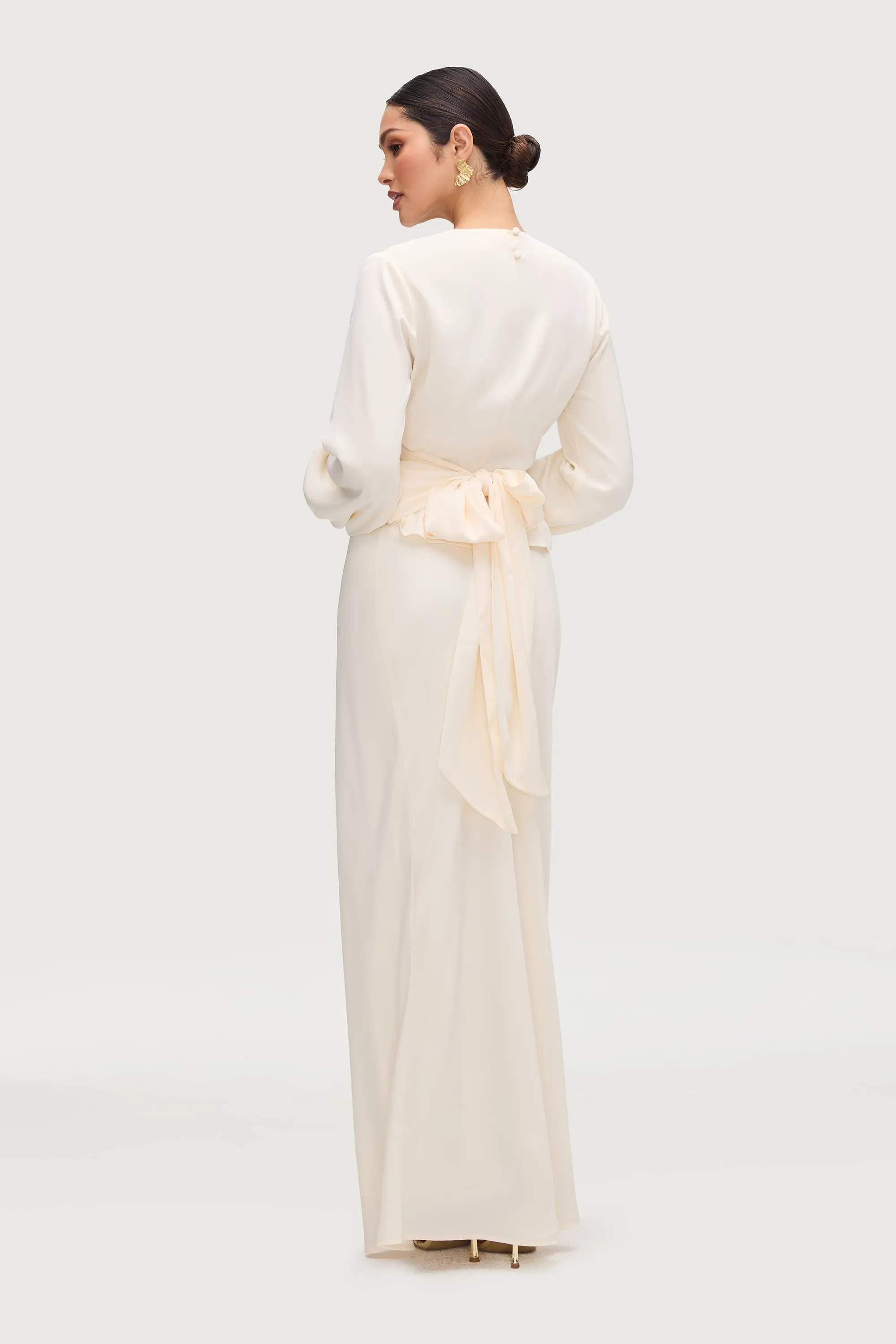 Bella Satin Maxi Skirt - Moonlight