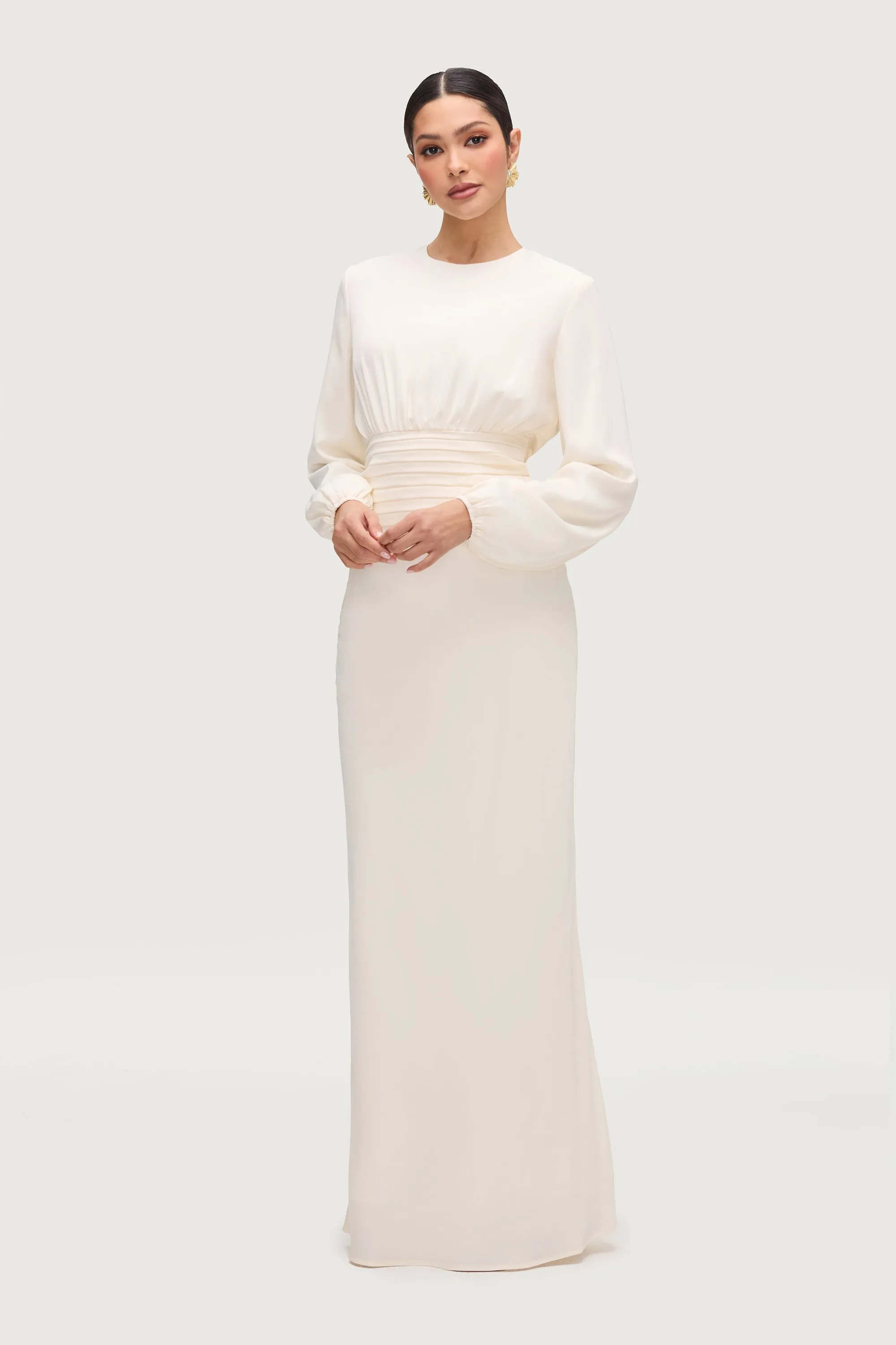 Bella Satin Maxi Skirt - Moonlight