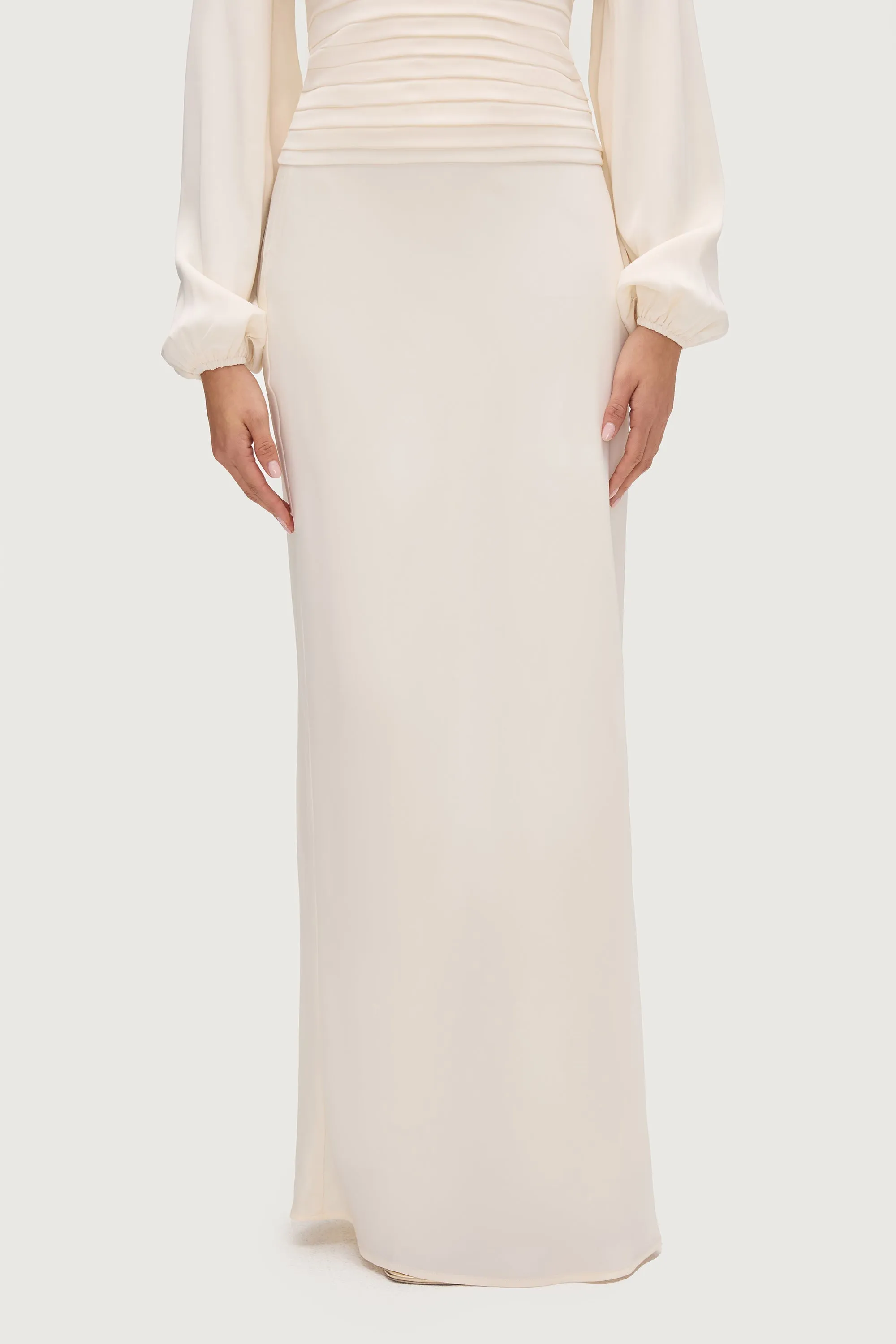 Bella Satin Maxi Skirt - Moonlight