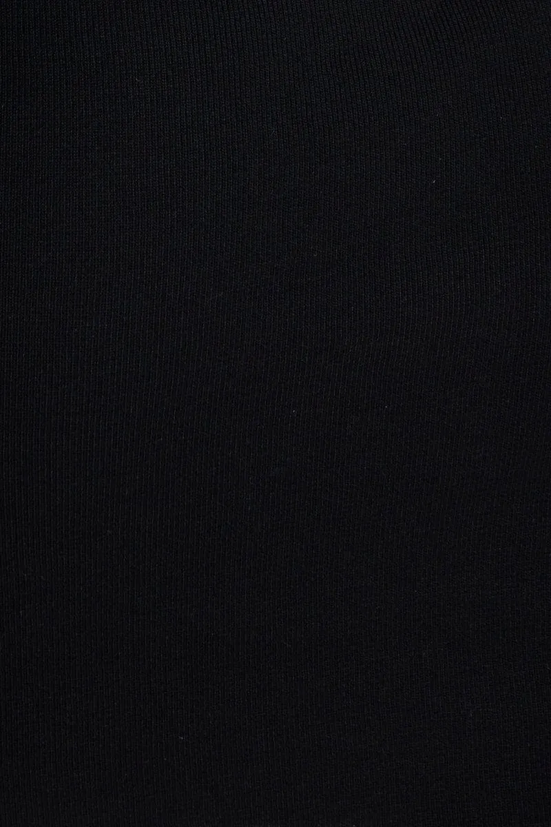Black Knit Dress Halter Neck