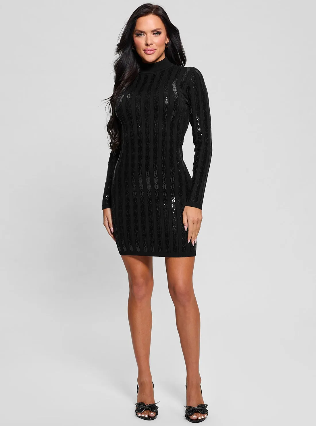 Black Sequin Bailey Mini Dress