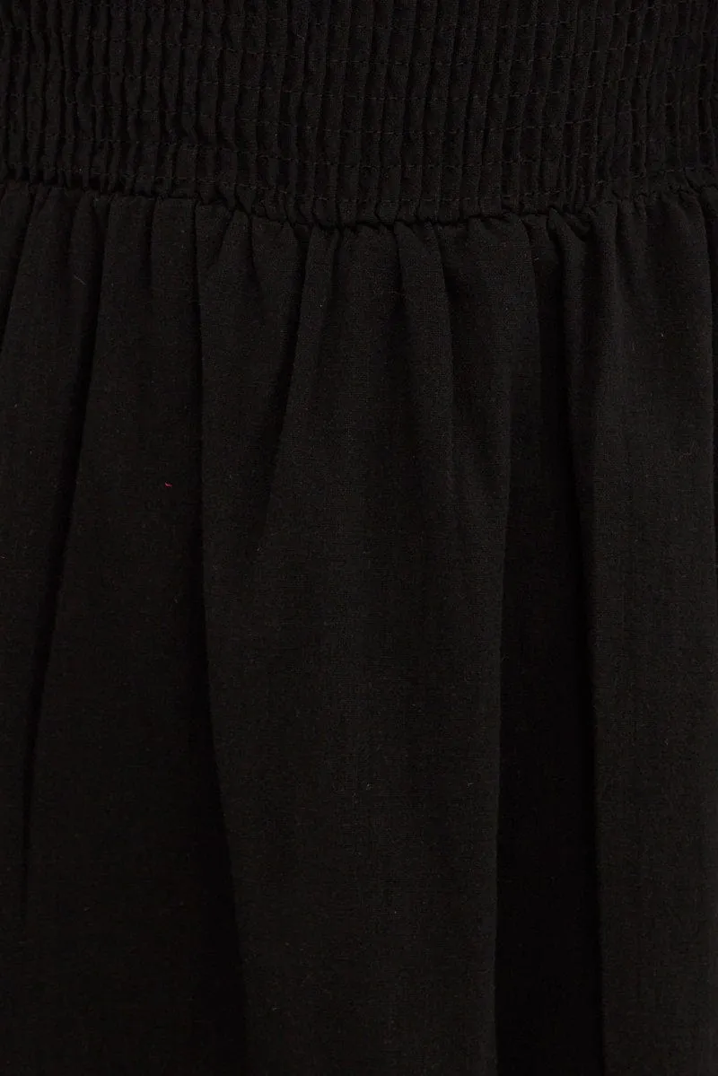Black Skater Dress Short Sleeve Mini