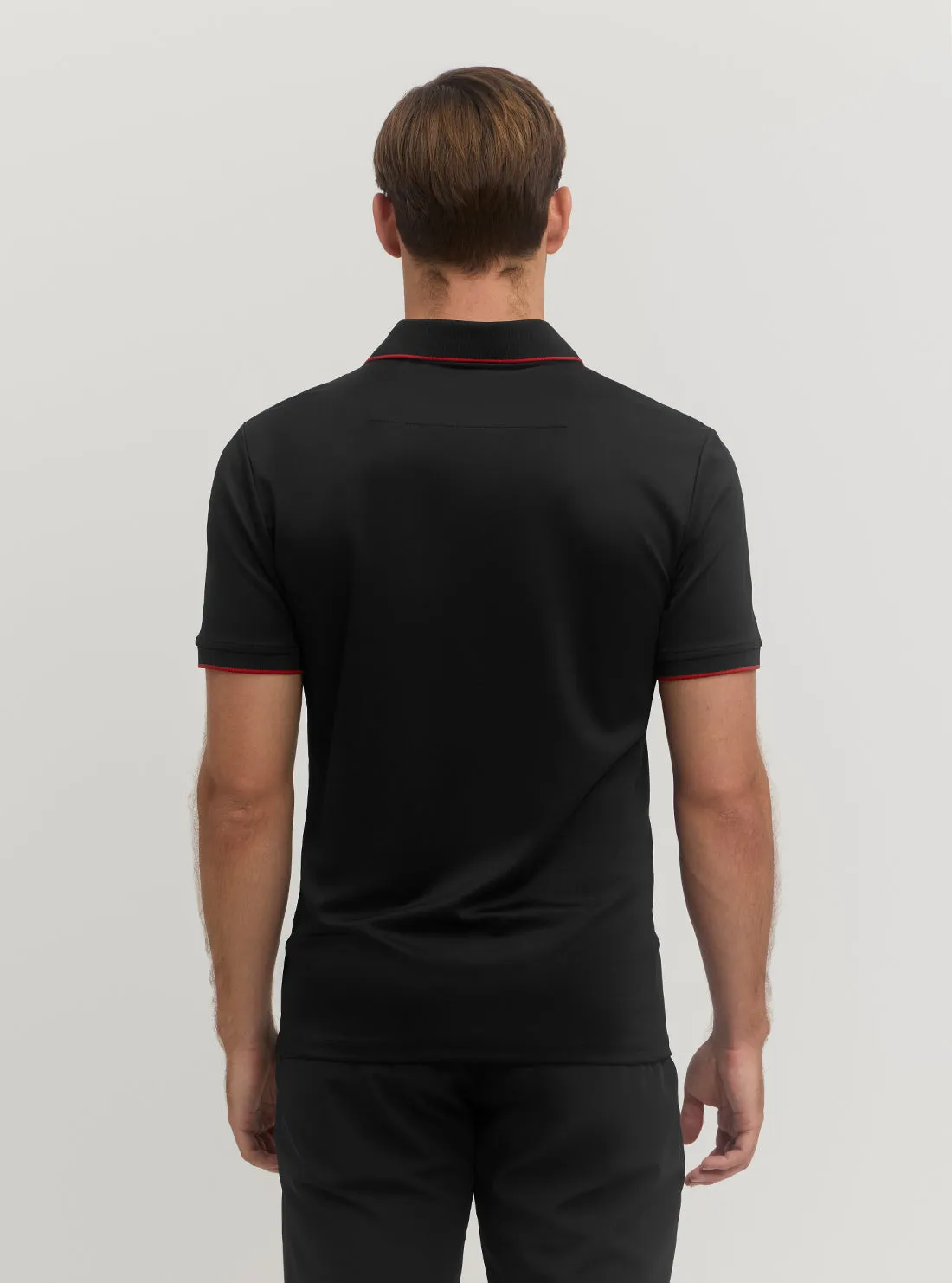 Black Stretch Polo T-Shirt