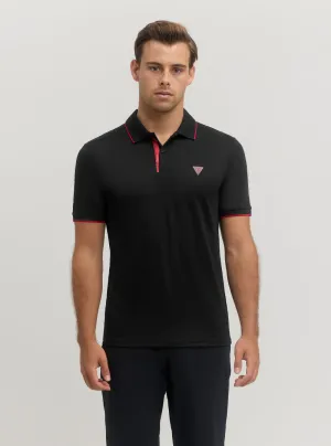 Black Stretch Polo T-Shirt