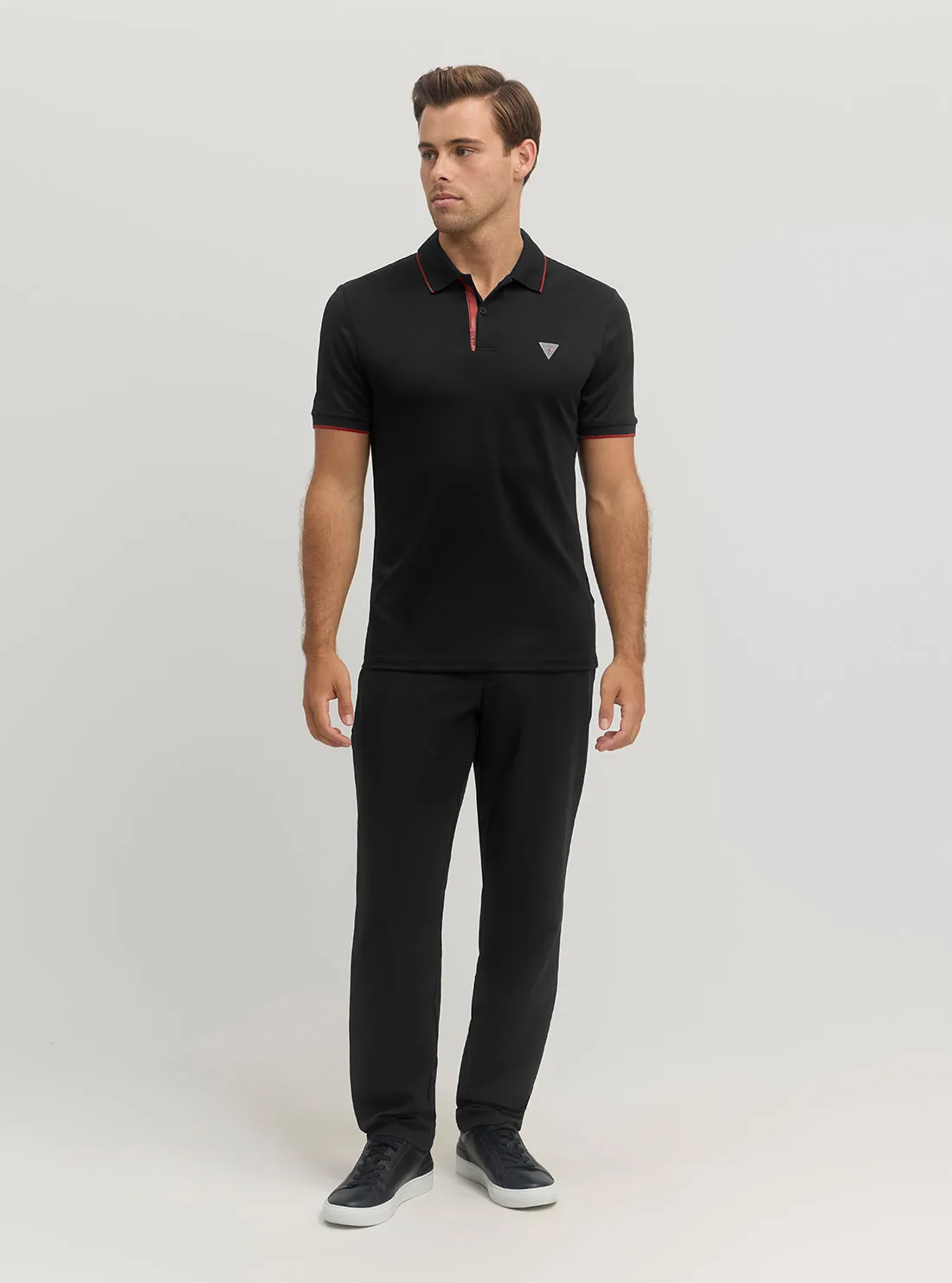 Black Stretch Polo T-Shirt