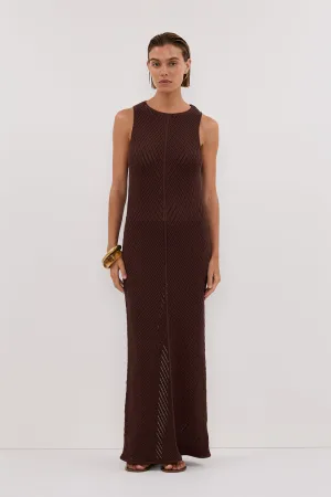 BLOOM CHOC CROCHET KNIT MAXI DRESS