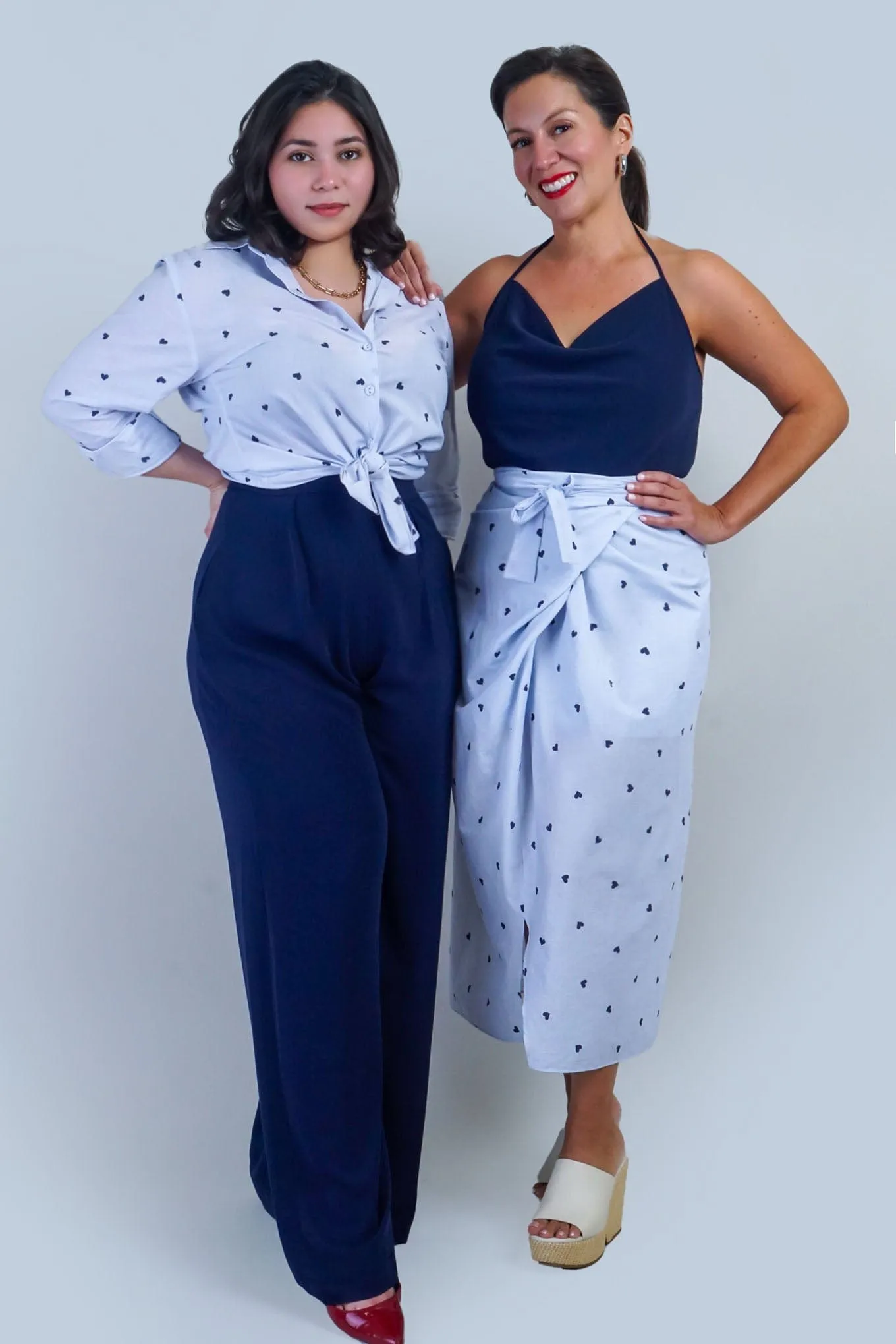 Blue Heart Stripe Cotton Jennifer Dress Shirt