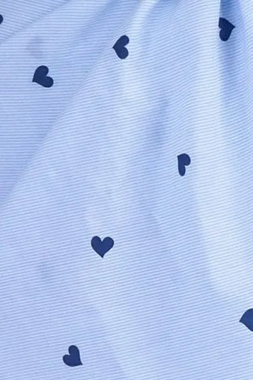 Blue Heart Stripe Cotton Jennifer Dress Shirt