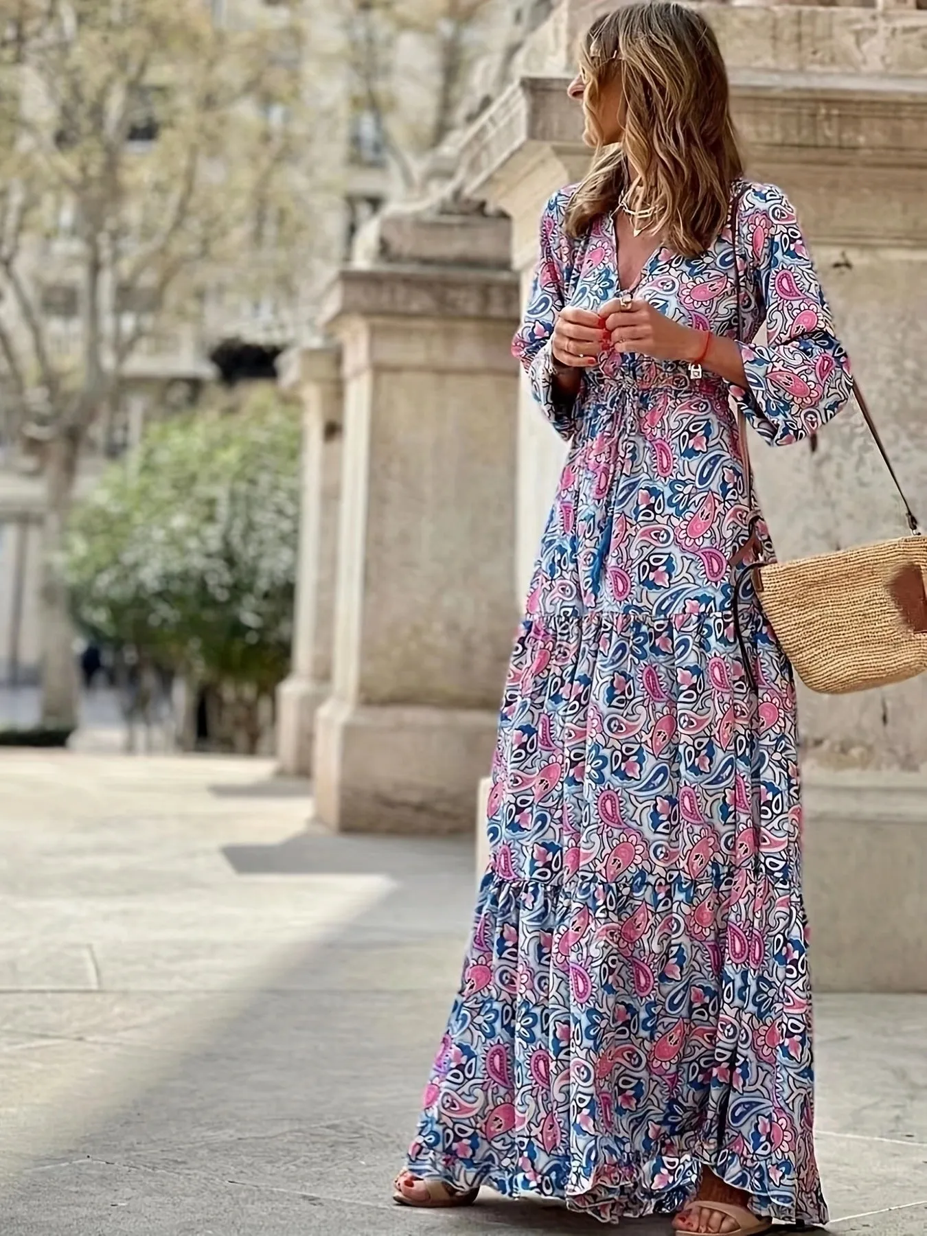 Bohemia Elegant Long Sleeve Maxi Dress