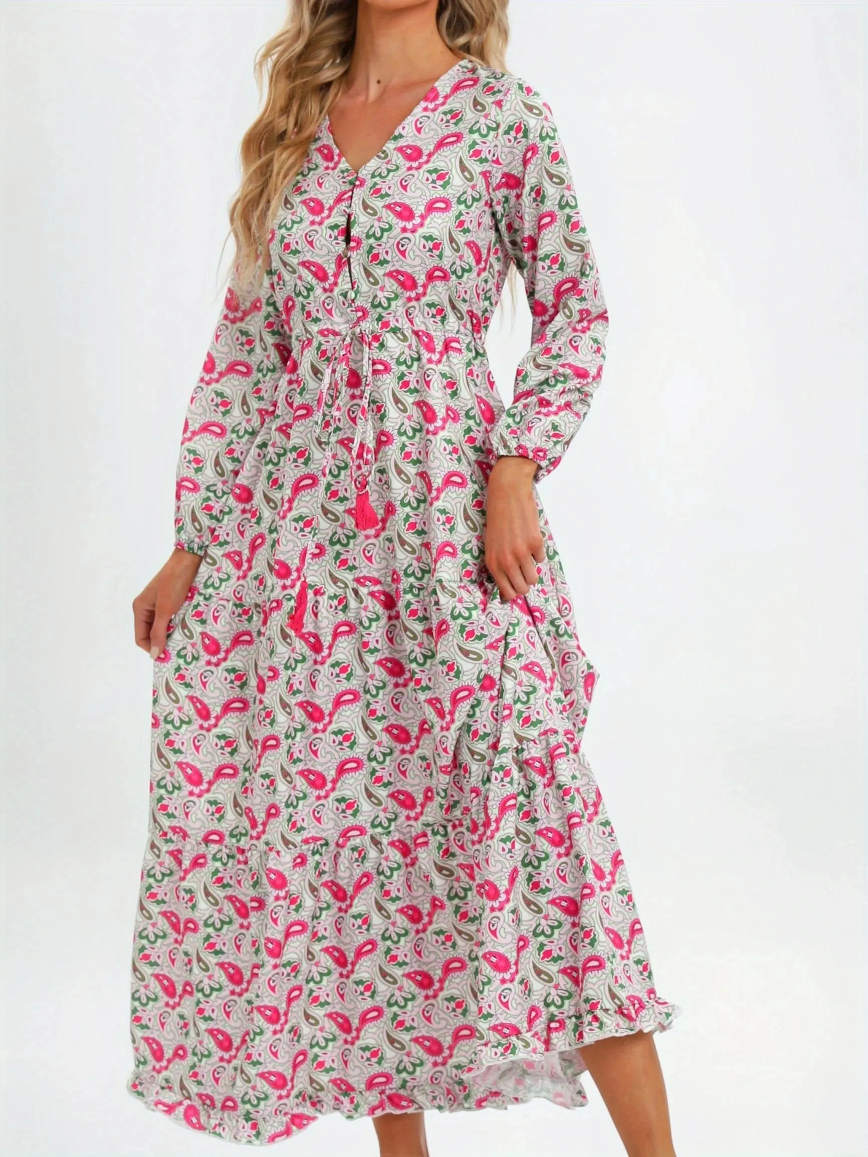 Bohemia Elegant Long Sleeve Maxi Dress