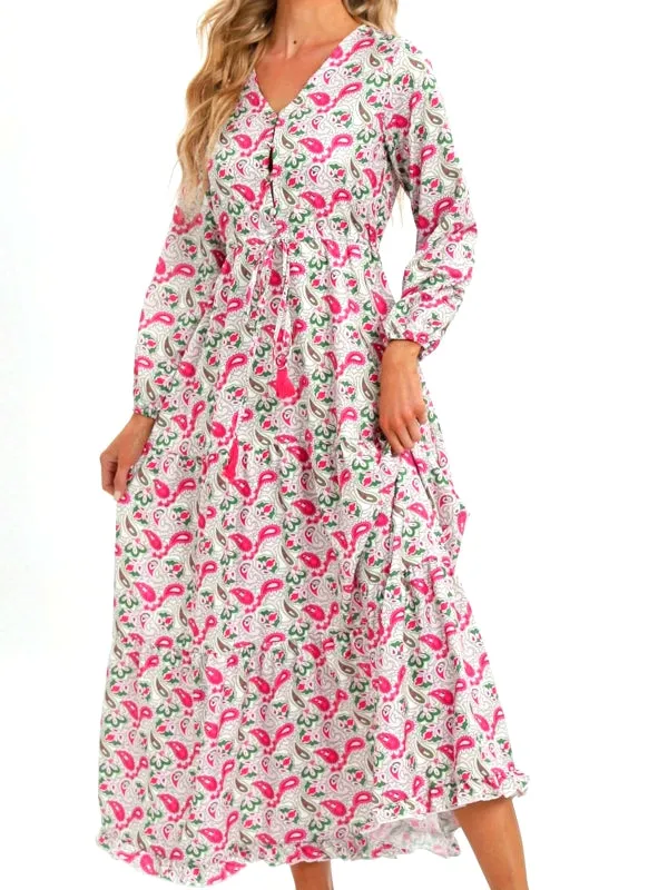 Bohemia Elegant Long Sleeve Maxi Dress