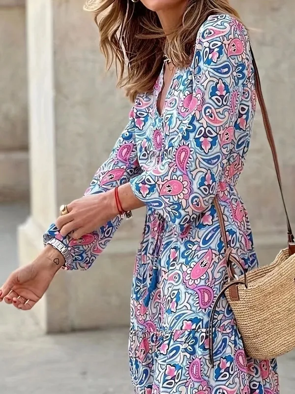 Bohemia Elegant Long Sleeve Maxi Dress