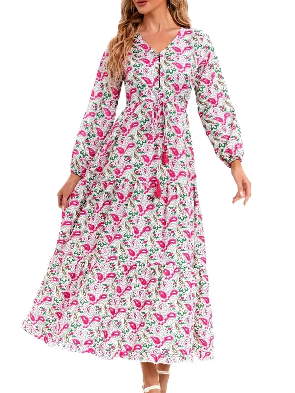 Bohemia Elegant Long Sleeve Maxi Dress