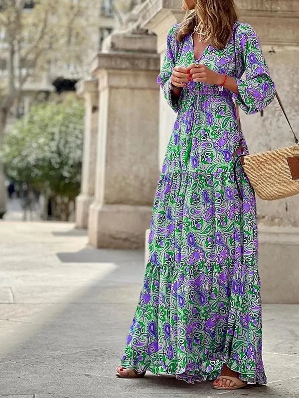 Bohemia Elegant Long Sleeve Maxi Dress