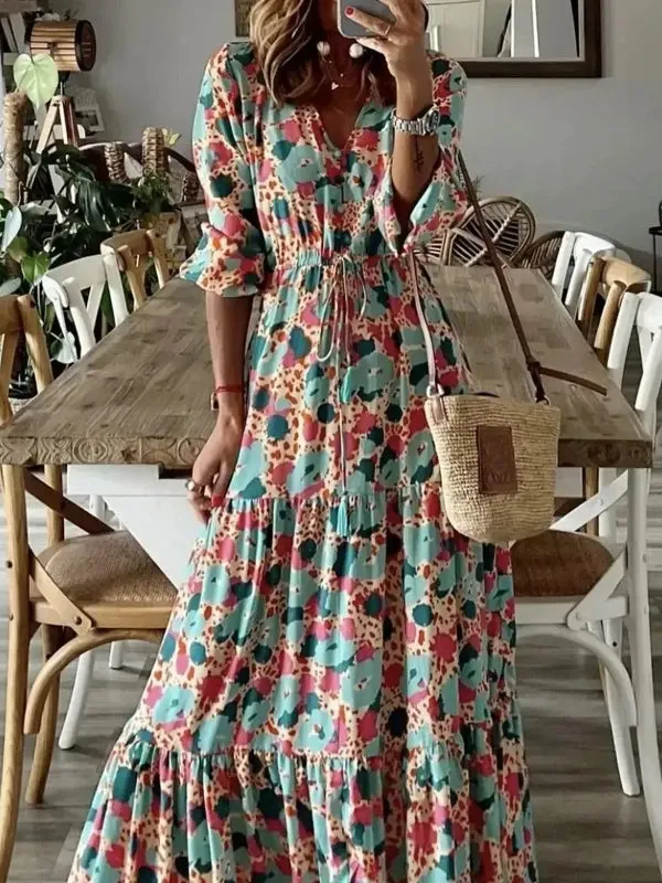 Bohemia Elegant Long Sleeve Maxi Dress