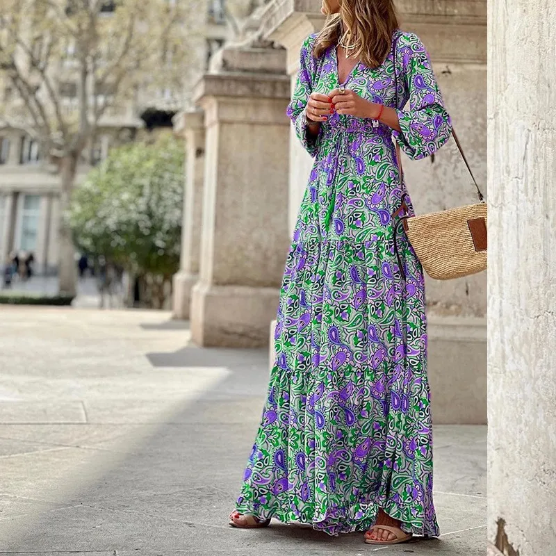 Bohemia Elegant Long Sleeve Maxi Dress