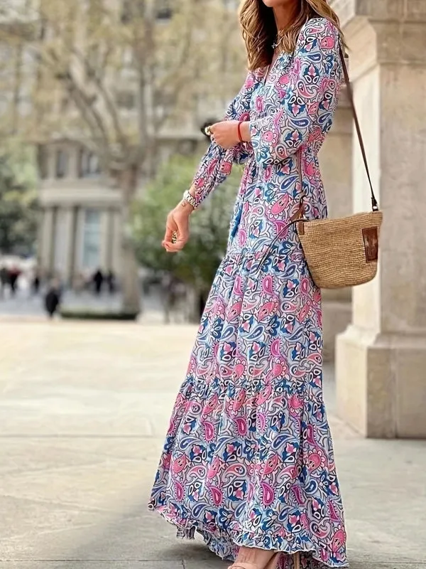 Bohemia Elegant Long Sleeve Maxi Dress