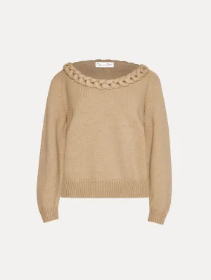 Braided Neckline Pullover