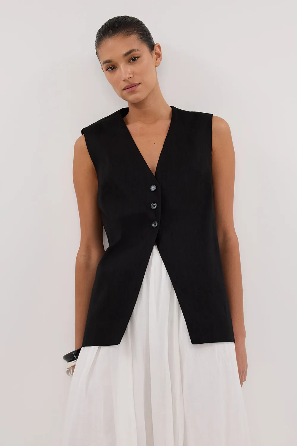 BRAX BLACK LONGLINE VEST