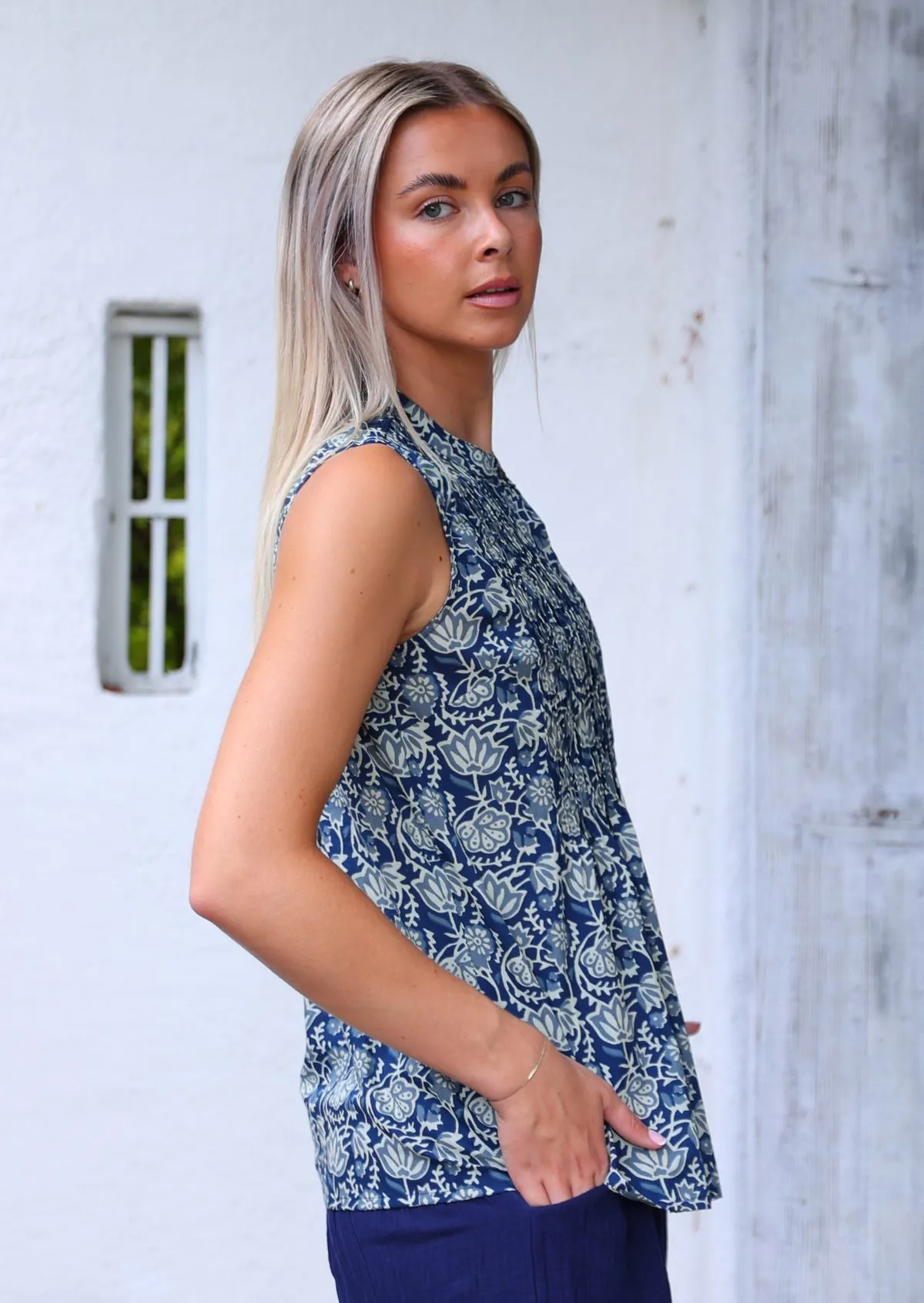 Camille Top Indigo