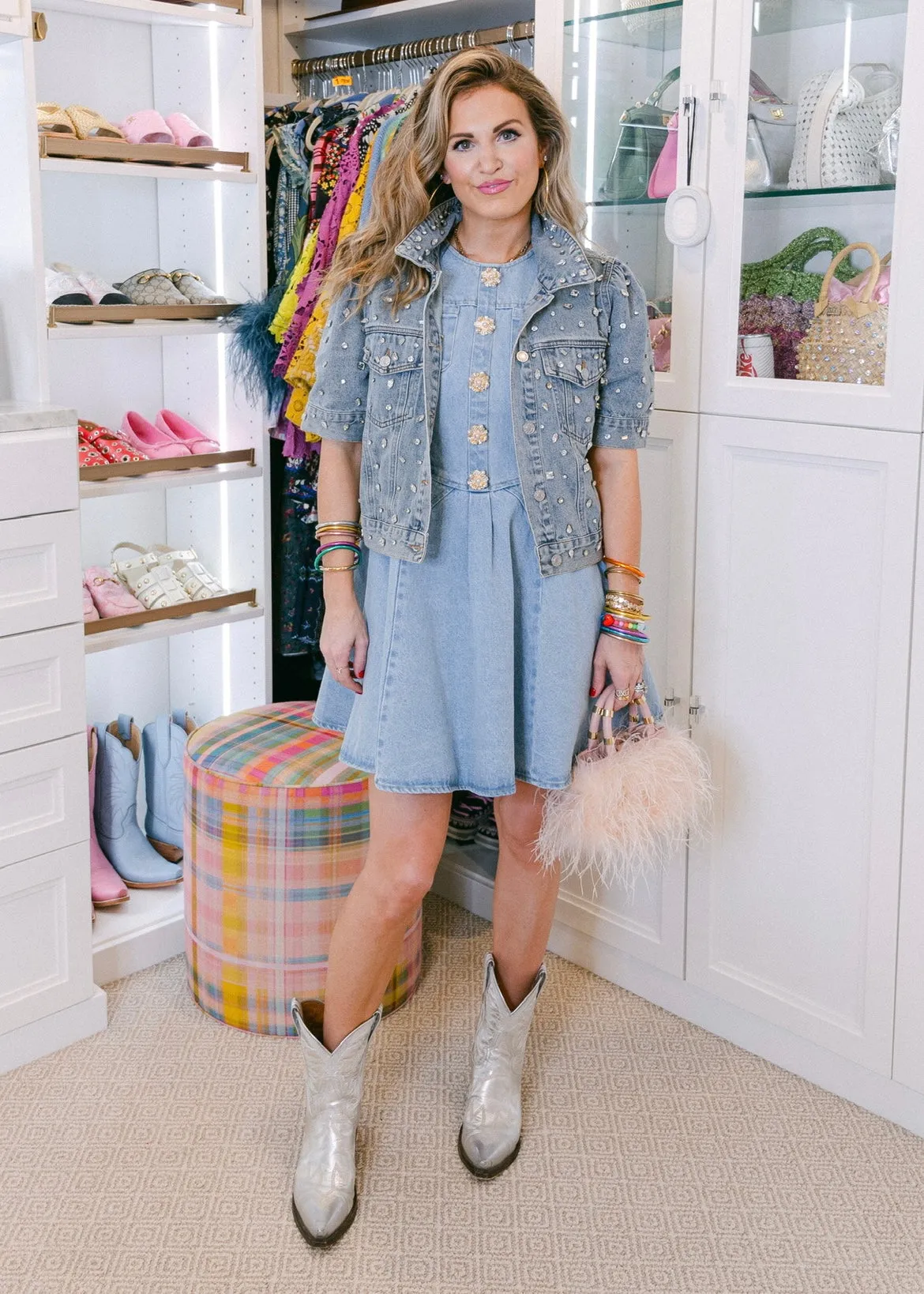CARRIE JEWEL BUTTON DENIM DRESS