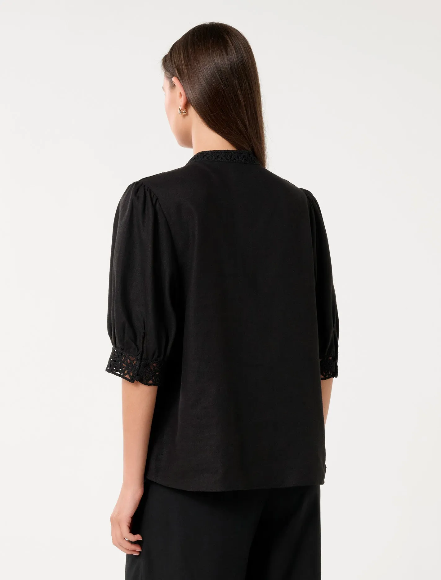 Cassie Crochet Trimmed Blouse