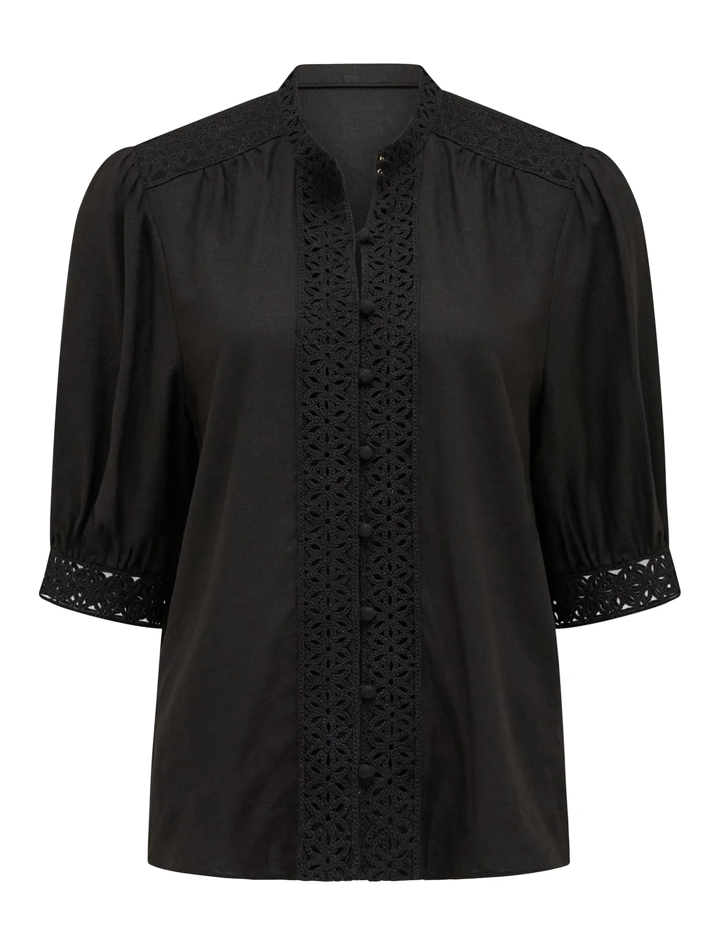 Cassie Crochet Trimmed Blouse