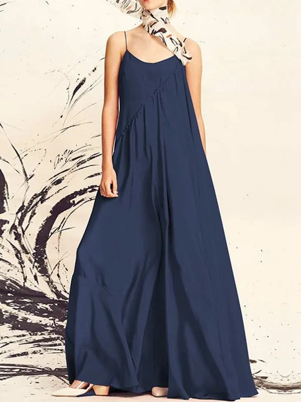 Casual Sleeveless Solid Summer Long Women Maxi Dress