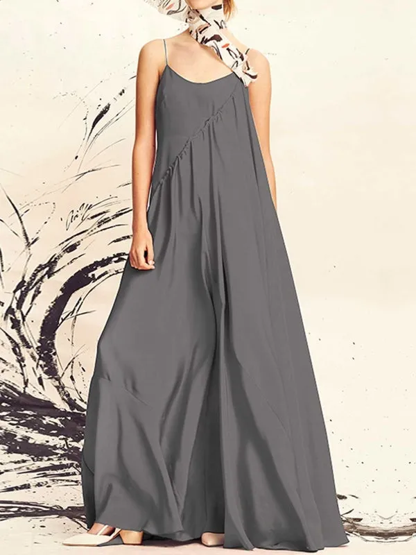 Casual Sleeveless Solid Summer Long Women Maxi Dress