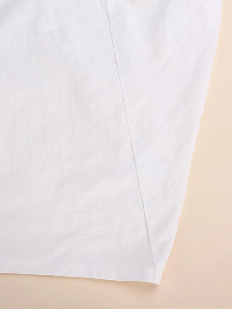 Casual Women Maxi Dress Loose Pure Color Baggy 3/4 Sleeve