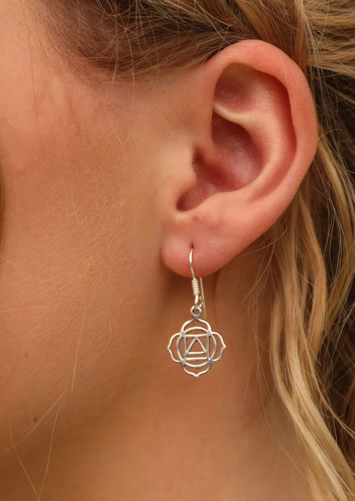 Chakra Silver Hook Earrings