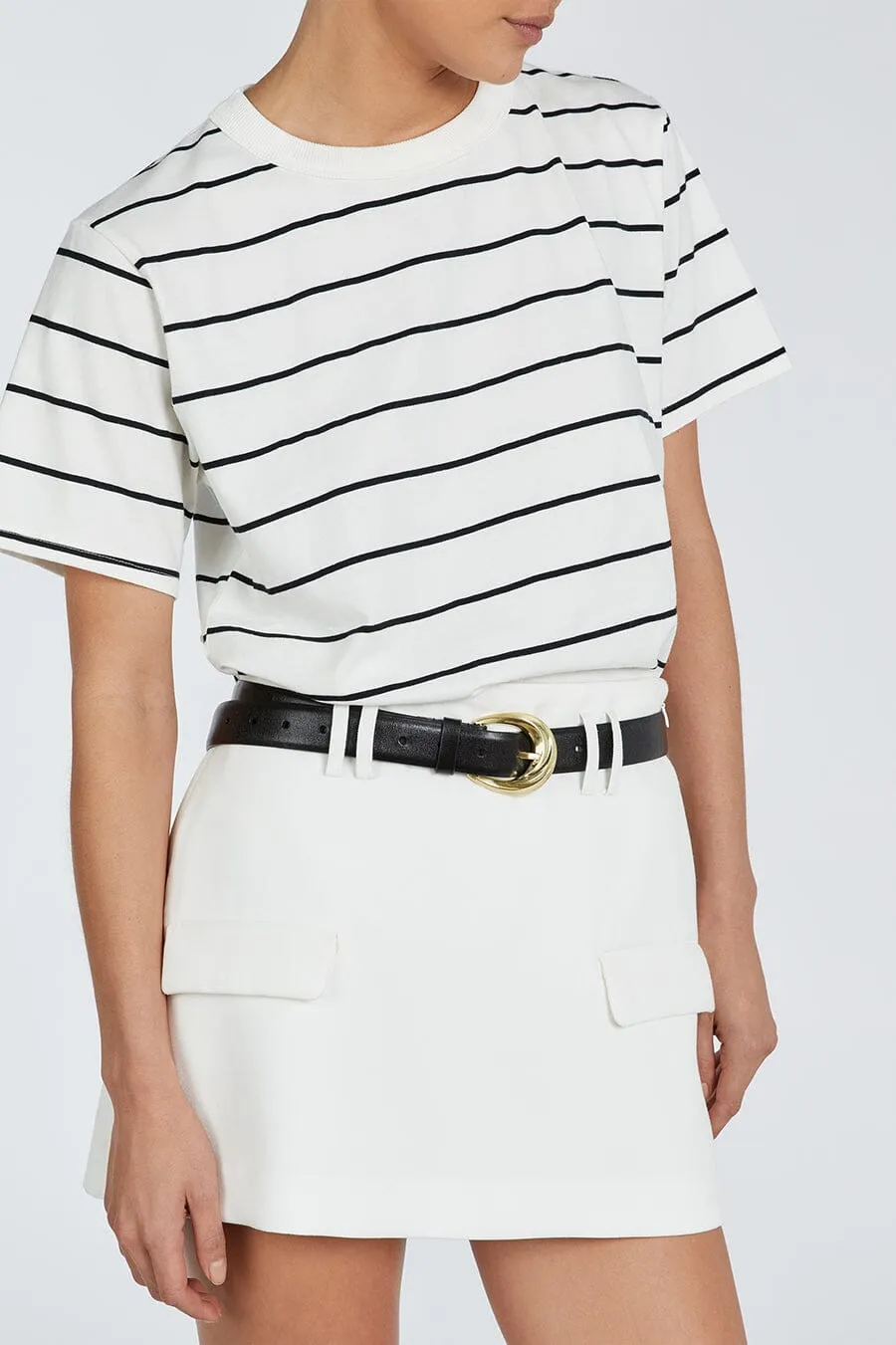CHARLOTTE OFF WHITE STRIPE TEE