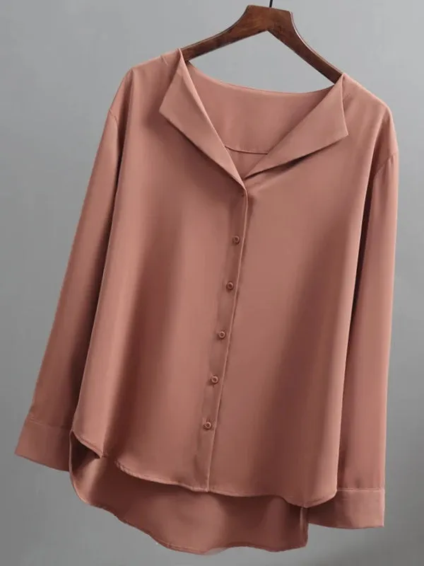 Chiffon Blouses Women Long Sleeve Casual Shirt